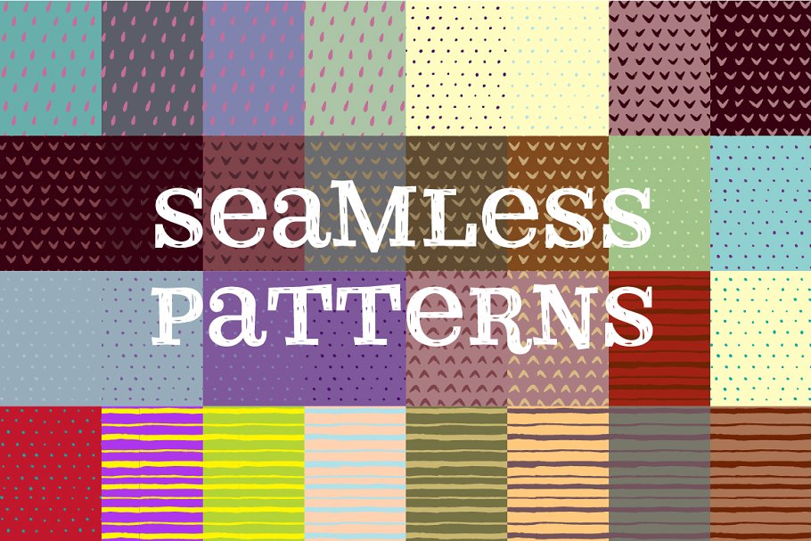 艺术笔画和纹理AI笔刷、纹理素材 Illustrator Brushes and Patterns Set插图(7)