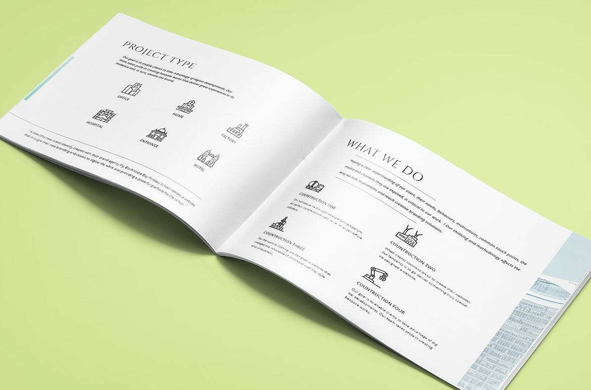 建筑公司简介企业画册设计模板 Architecture A4 Landscape Proposal Brochure插图(1)