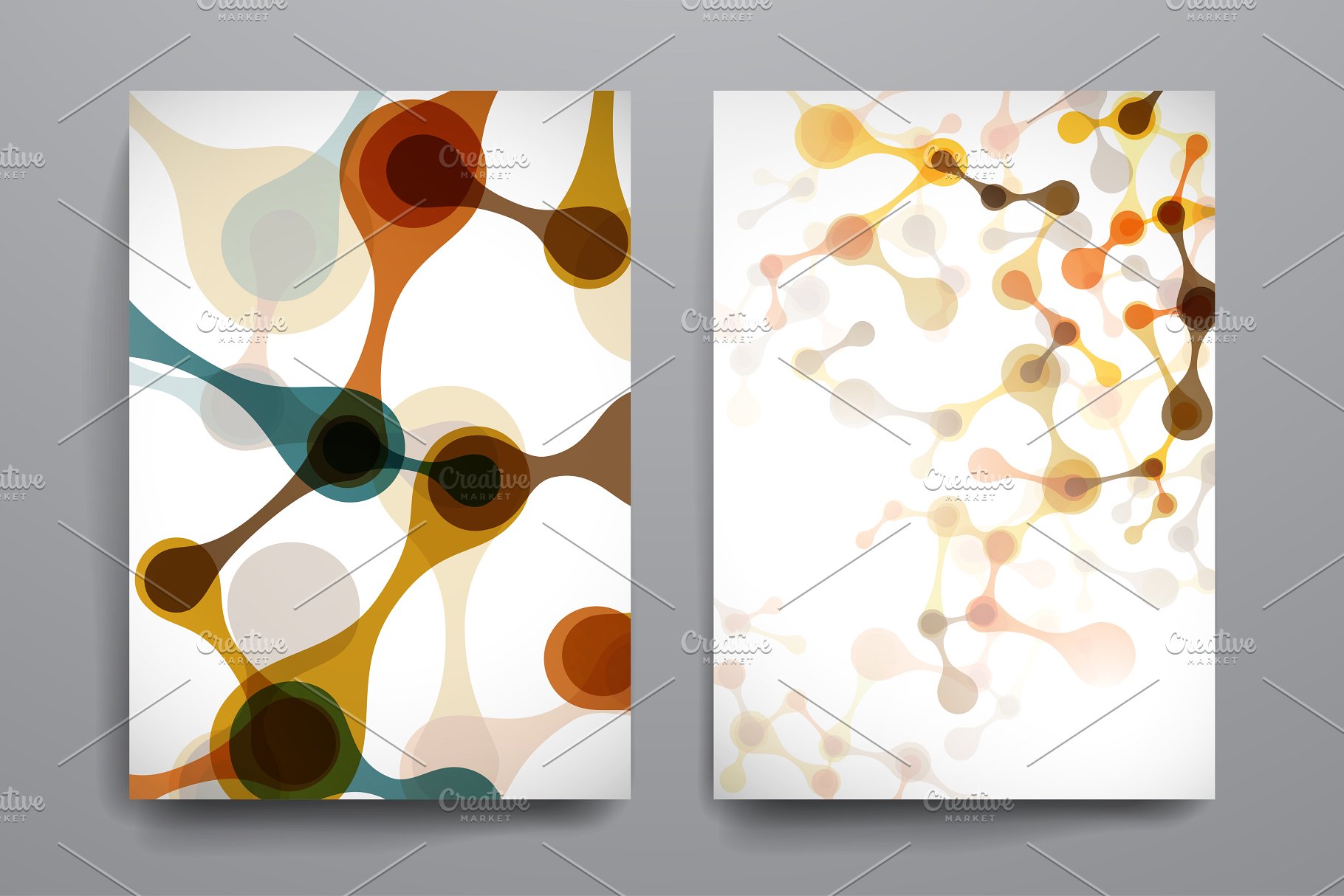 DNA链条抽象图形背景小册子模板 Brilliant brochures in DNA style插图