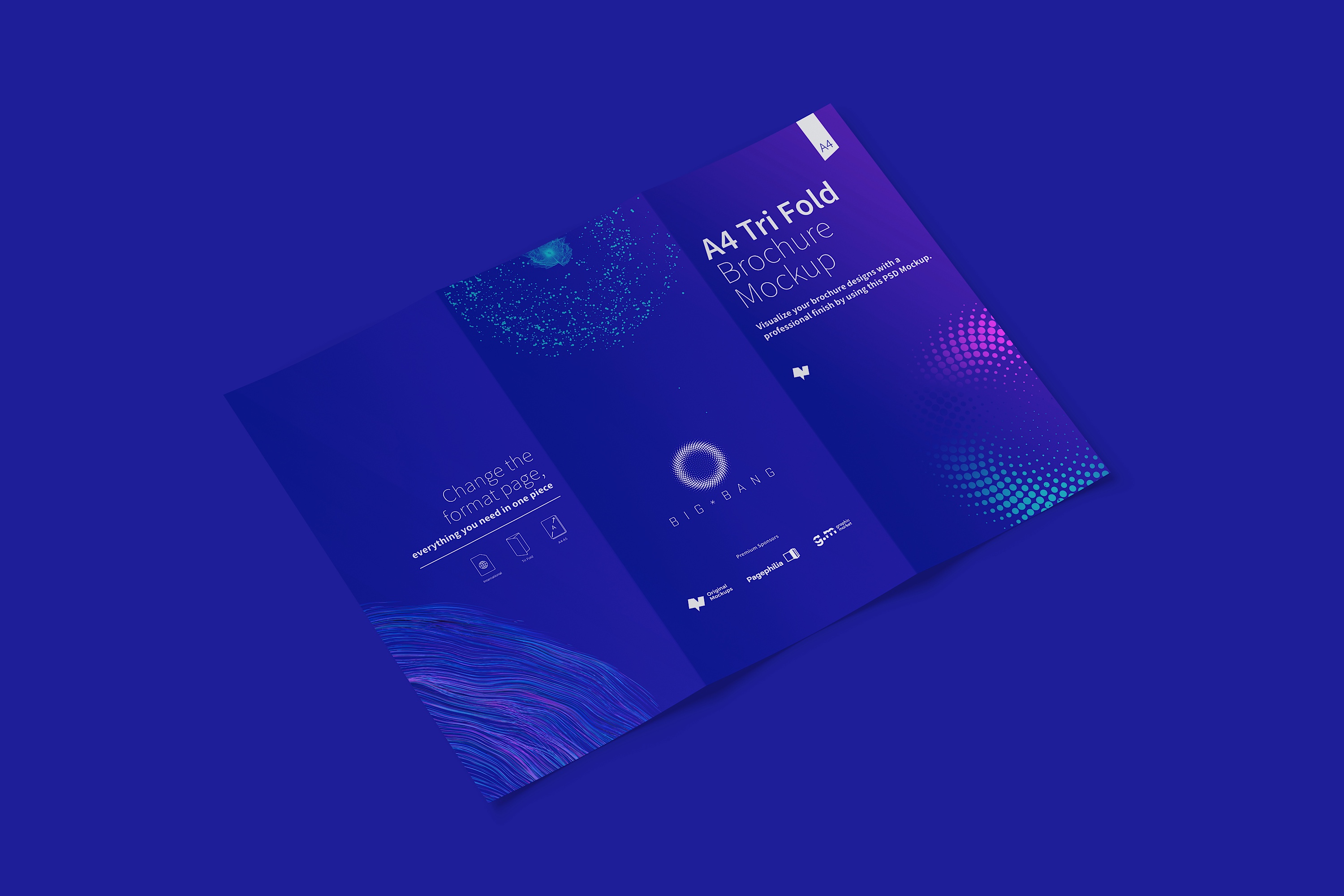 A4三折页折叠传单＆小册子设计效果预览样机02 A4 Trifold Brochure Mockup 02插图(5)