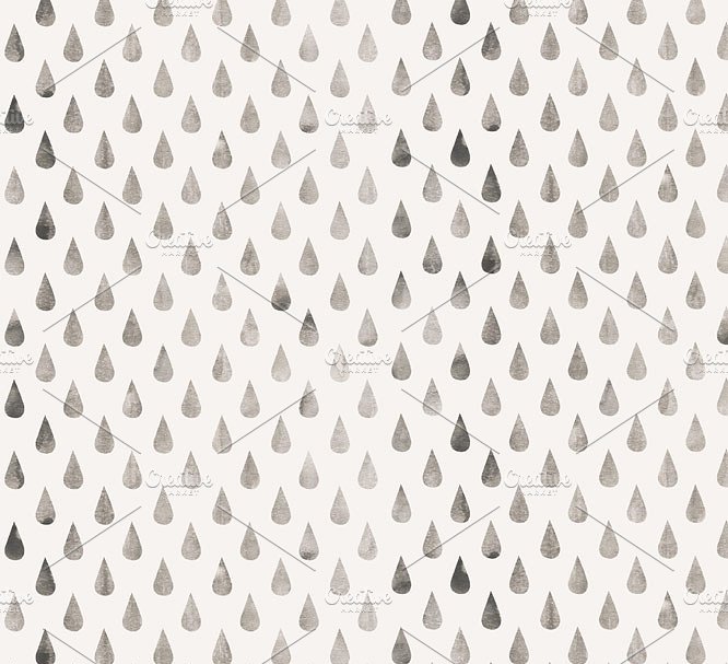 雨滴云朵水彩图案背景素材 Spring Shower Watercolor Patterns插图(3)