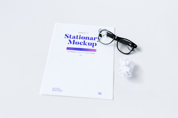 企业信纸信头排版设计印刷效果图样机02 Letterhead Mockup 02