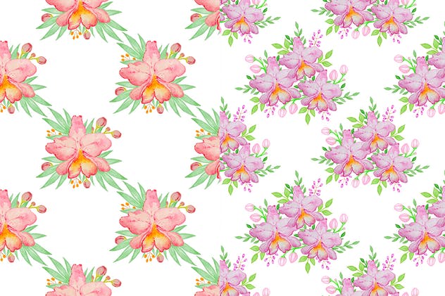 热带主题手绘水彩图案合集 Watercolor Tropical Kit插图(6)