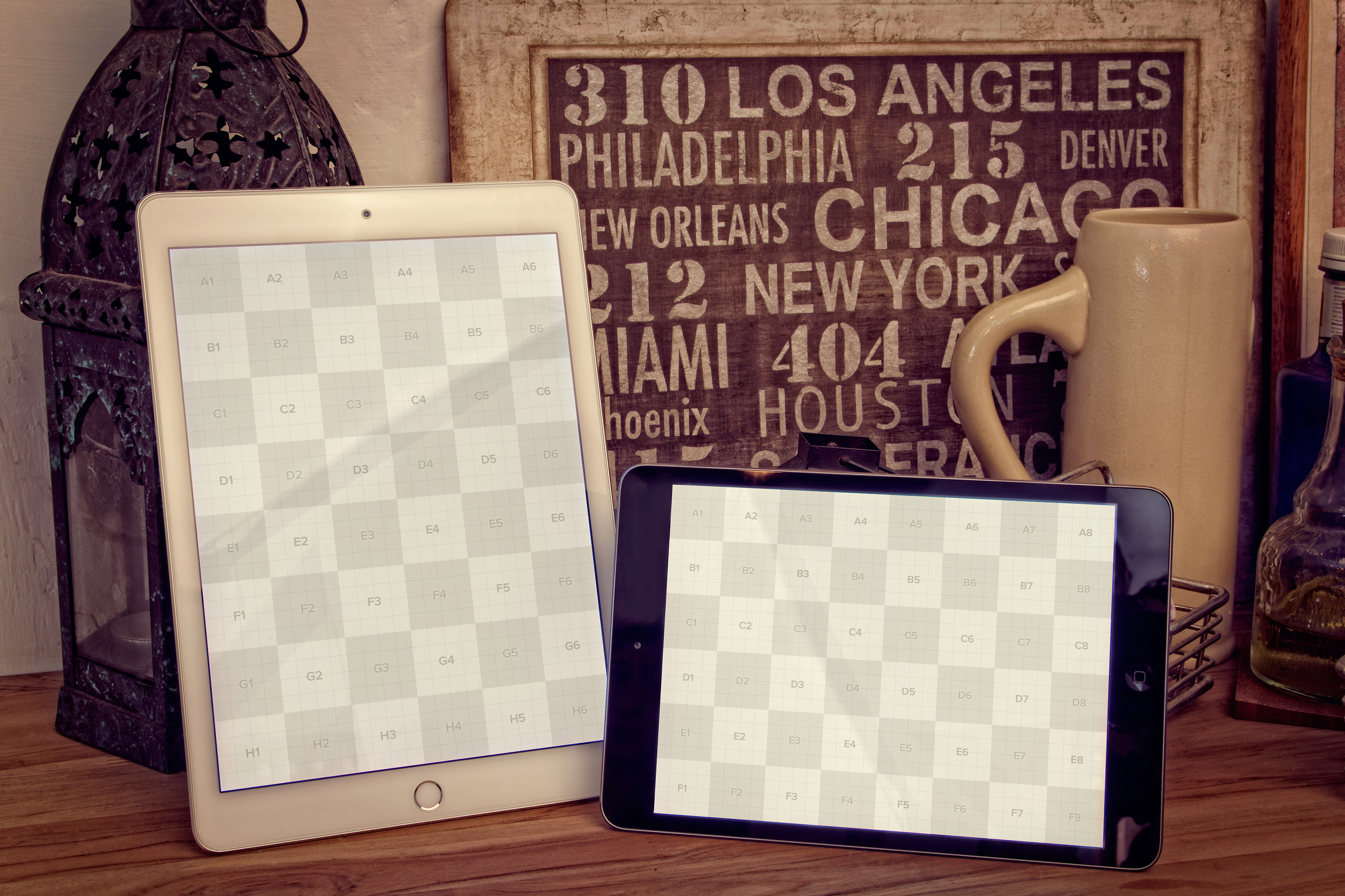 iPad Air&iPad Mini平板电脑屏幕设计预览样机模板 iPad Air 2, iPad Mini 3 Mockup插图(1)