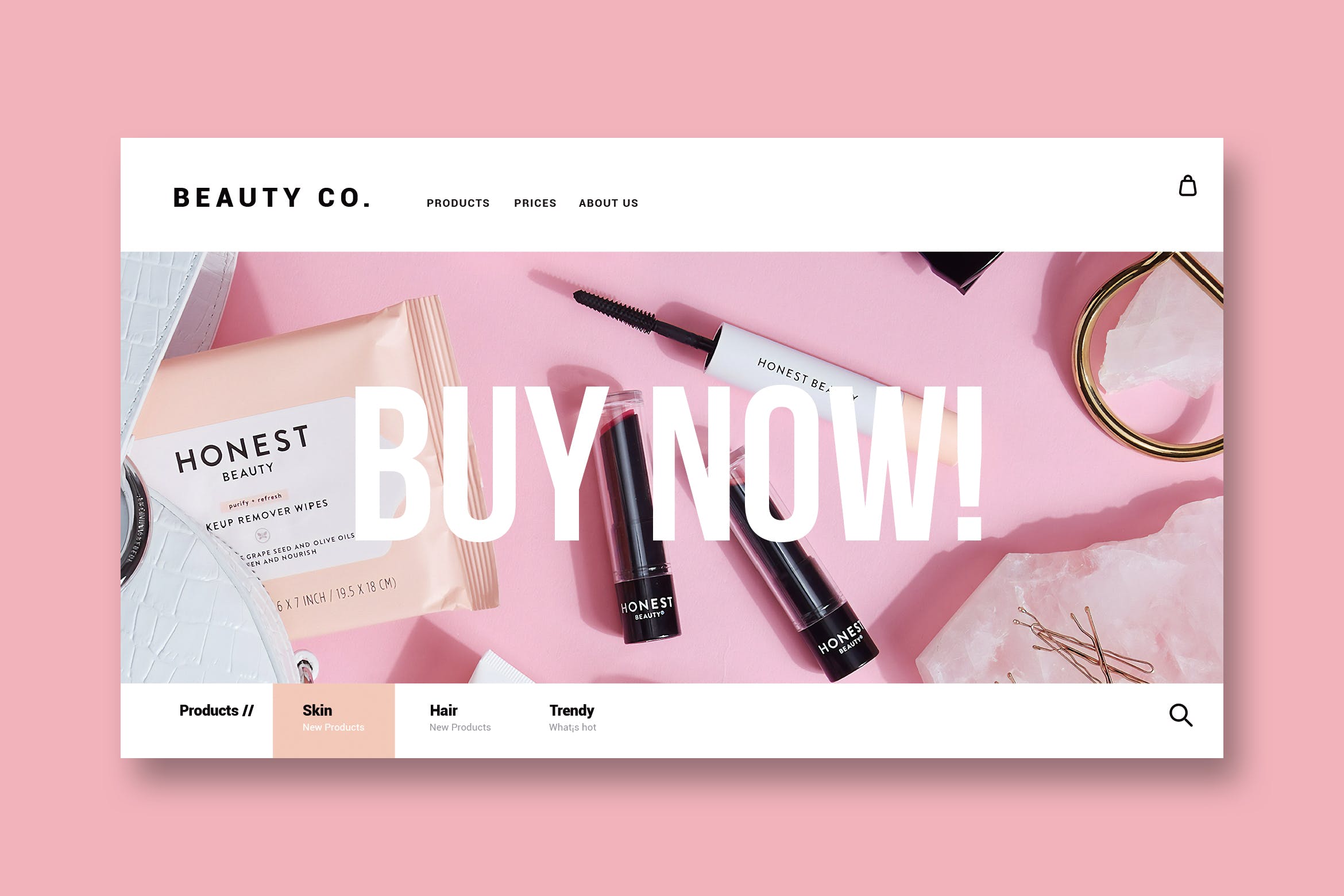 美容护肤品牌网站着陆页设计素材库精选模板 Beauty & Make up – Landing Page插图