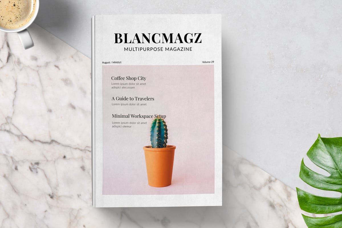 时尚高端多用途的杂志画册设计模板 Blanc Magazine插图