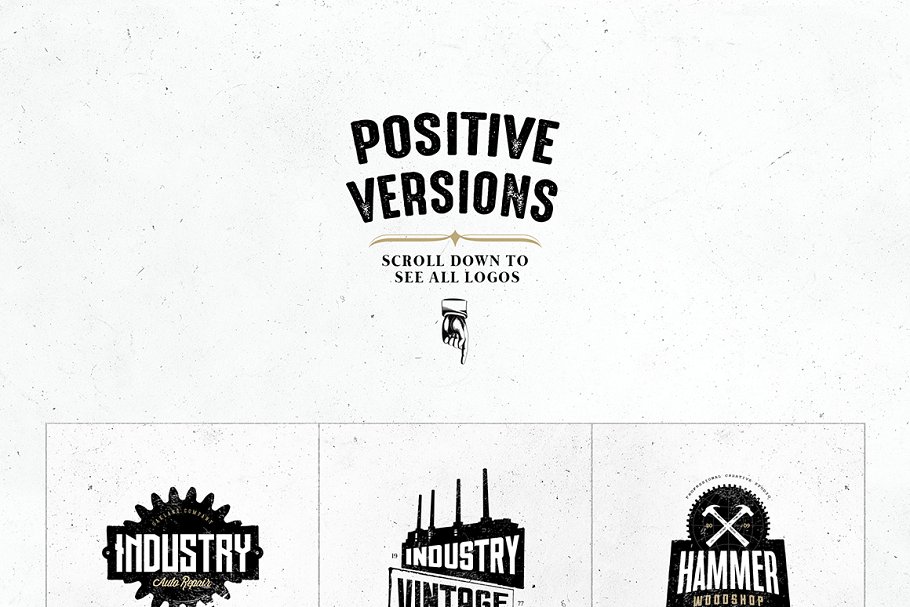 经典复古工业标识Logo设计模板 Vintage Industrial Logos Template插图(1)