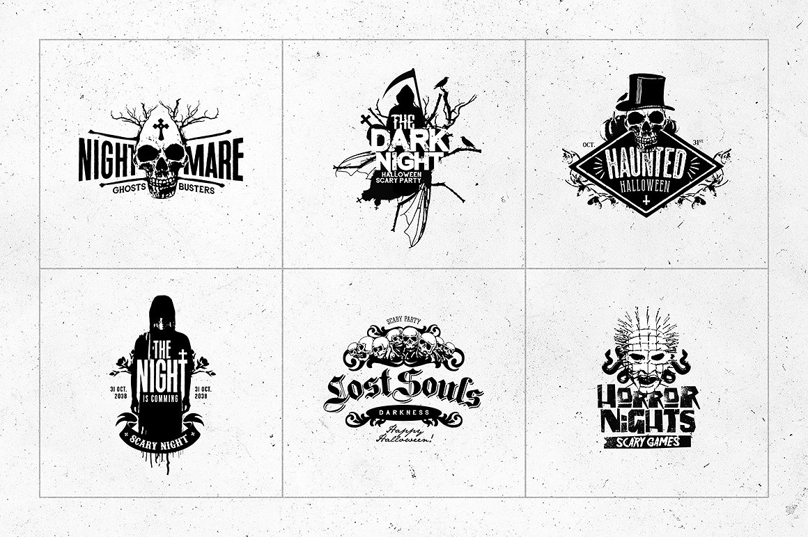 万圣节/恐怖logo标志设计模板 Horror Logo Templates插图(2)