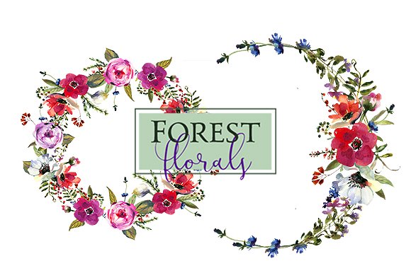 粉色紫罗兰色水彩花卉素材集 Watercolor Pink Purple Florals Set插图(3)