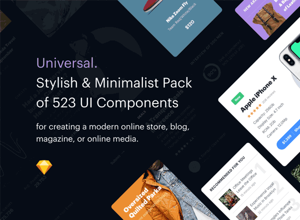 素材库下午茶：功能超全的巨无霸电商网页UI KITS套装下载[sketch]