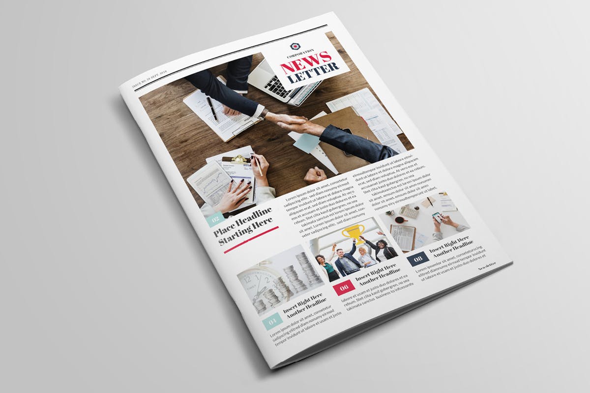 多用途新闻报纸版式设计INDD模板v1 Multipurpose Newsletter插图