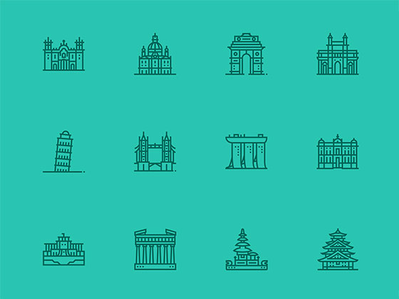 30 枚地标图标素材之家精选sketch素材