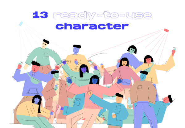 素材库下午茶：社交媒体生活概念矢量插画素材下载[Ai]