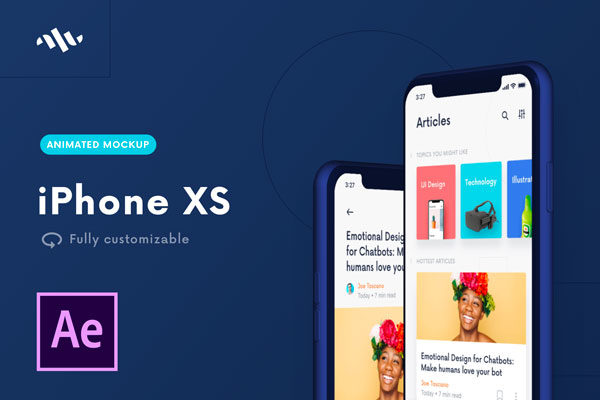 简单漂亮的iPhone X动态展示样机AE模板下载[AEP]