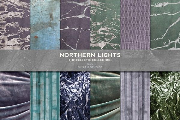 冬季微光有机银箔大理石纹理 Northern Lights: Silver Foil Marbles
