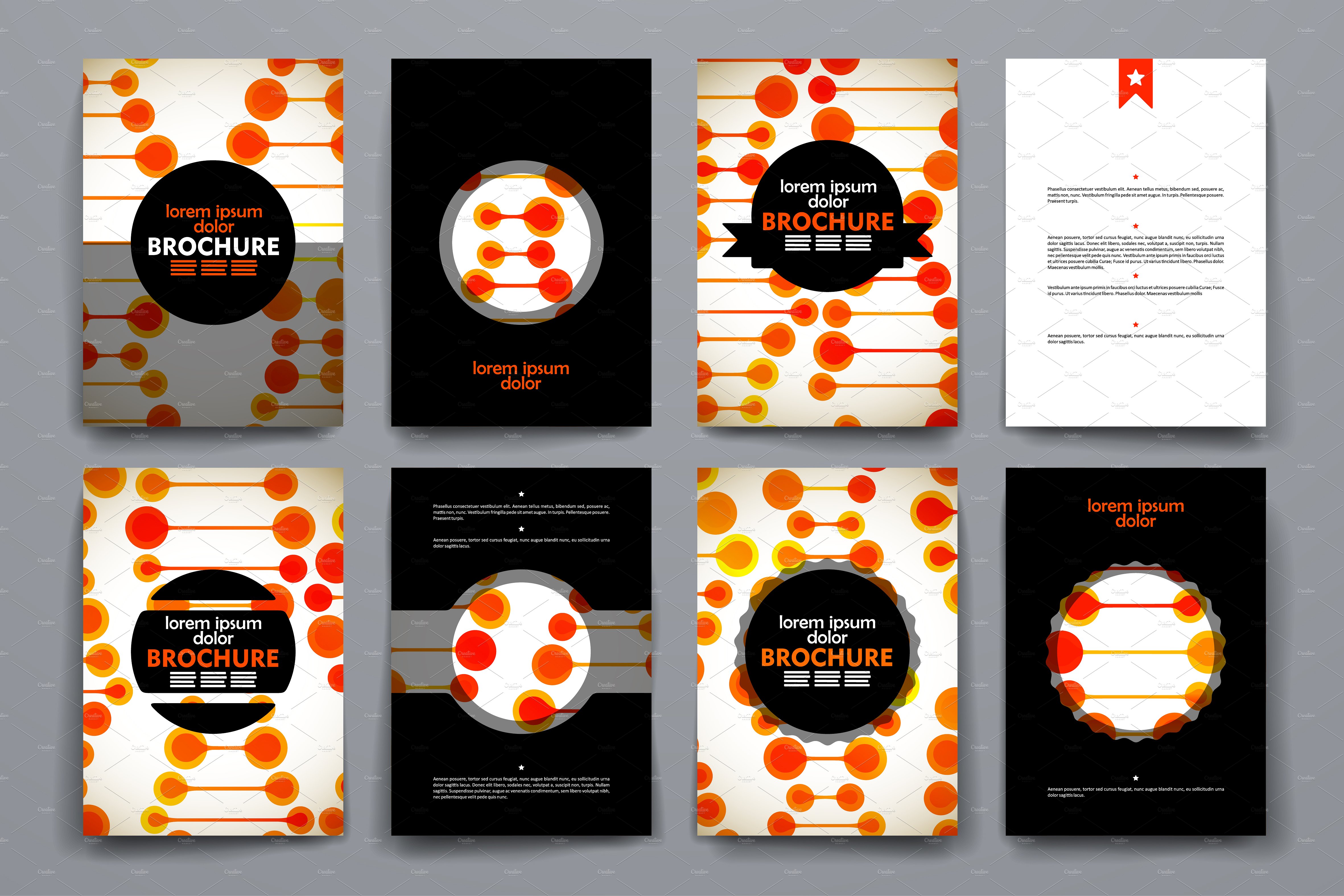 DNA链抽象图形小册子模板 Brochures in DNA style插图