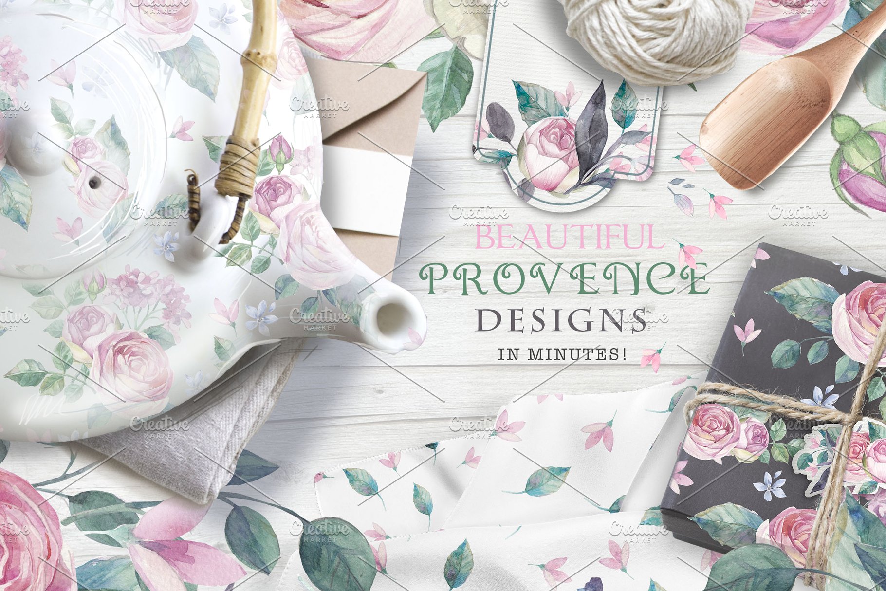 极力推荐：花园与玫瑰水彩设计元素包 The "GARDEN ROSES" set vol.3  [1.84GB]插图(5)