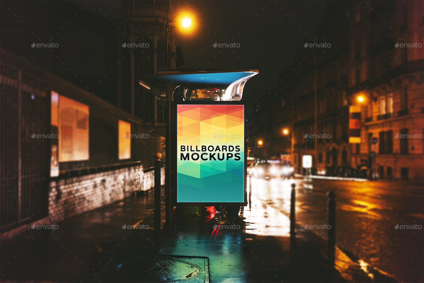 夜间广告牌展示样机模版 Billboards Mockups at Night Vol.1插图(7)