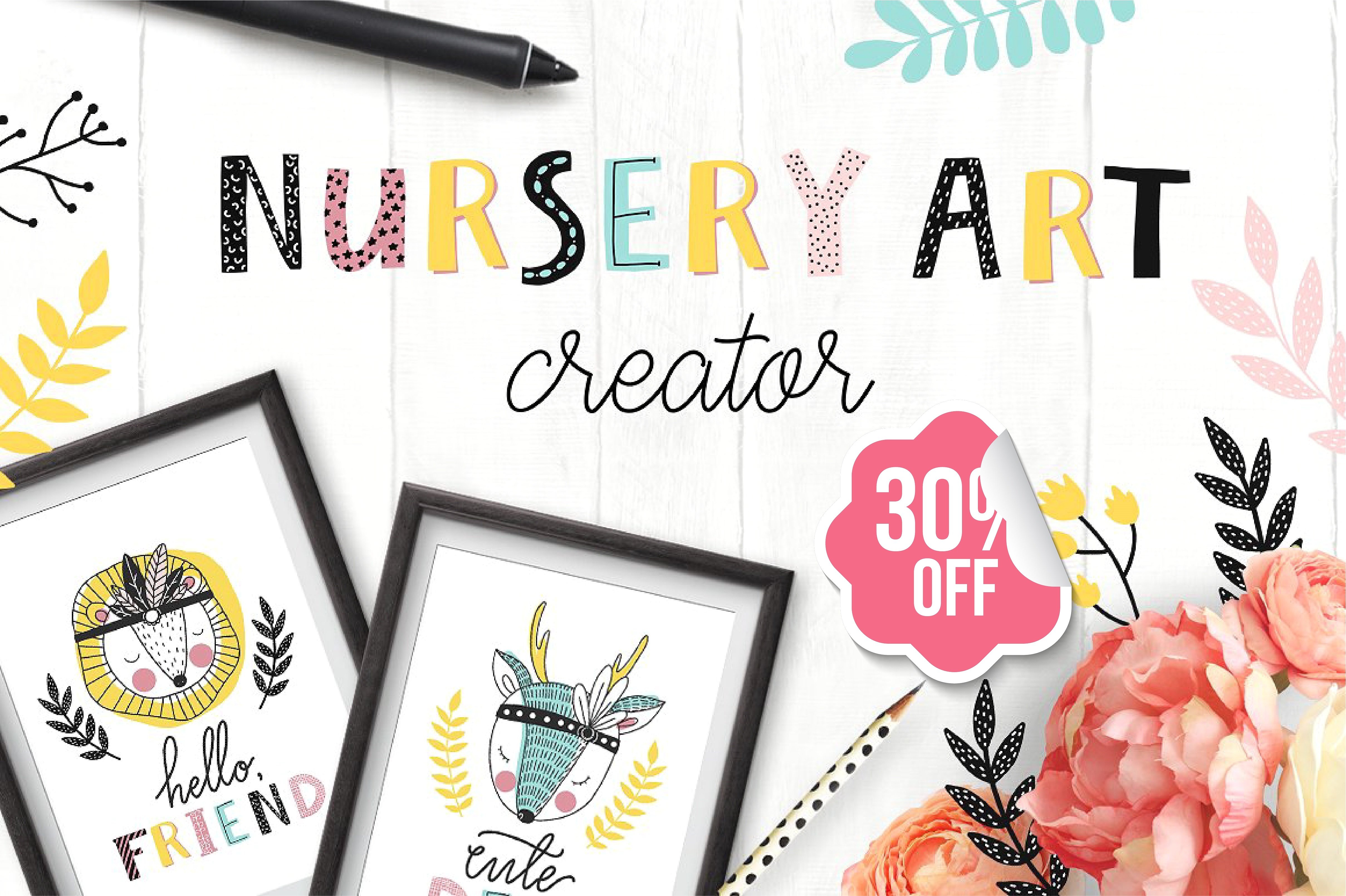 充满童趣的手绘动物字母素材打包下载[png,eps]插图