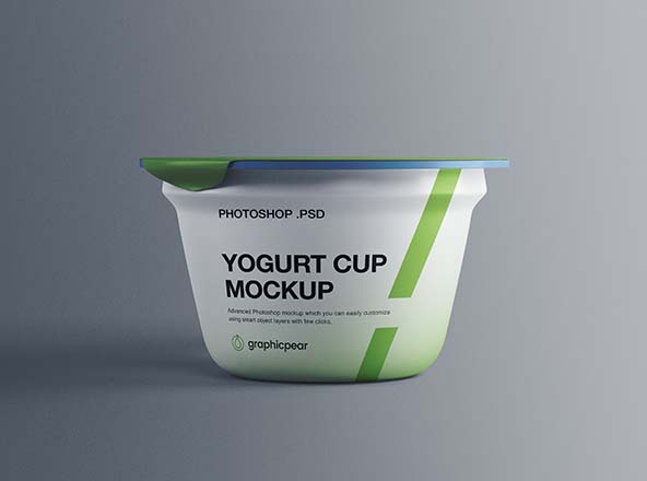 酸奶塑料杯包装设计效果图样机 Yogurt Plastic Cup Mockup