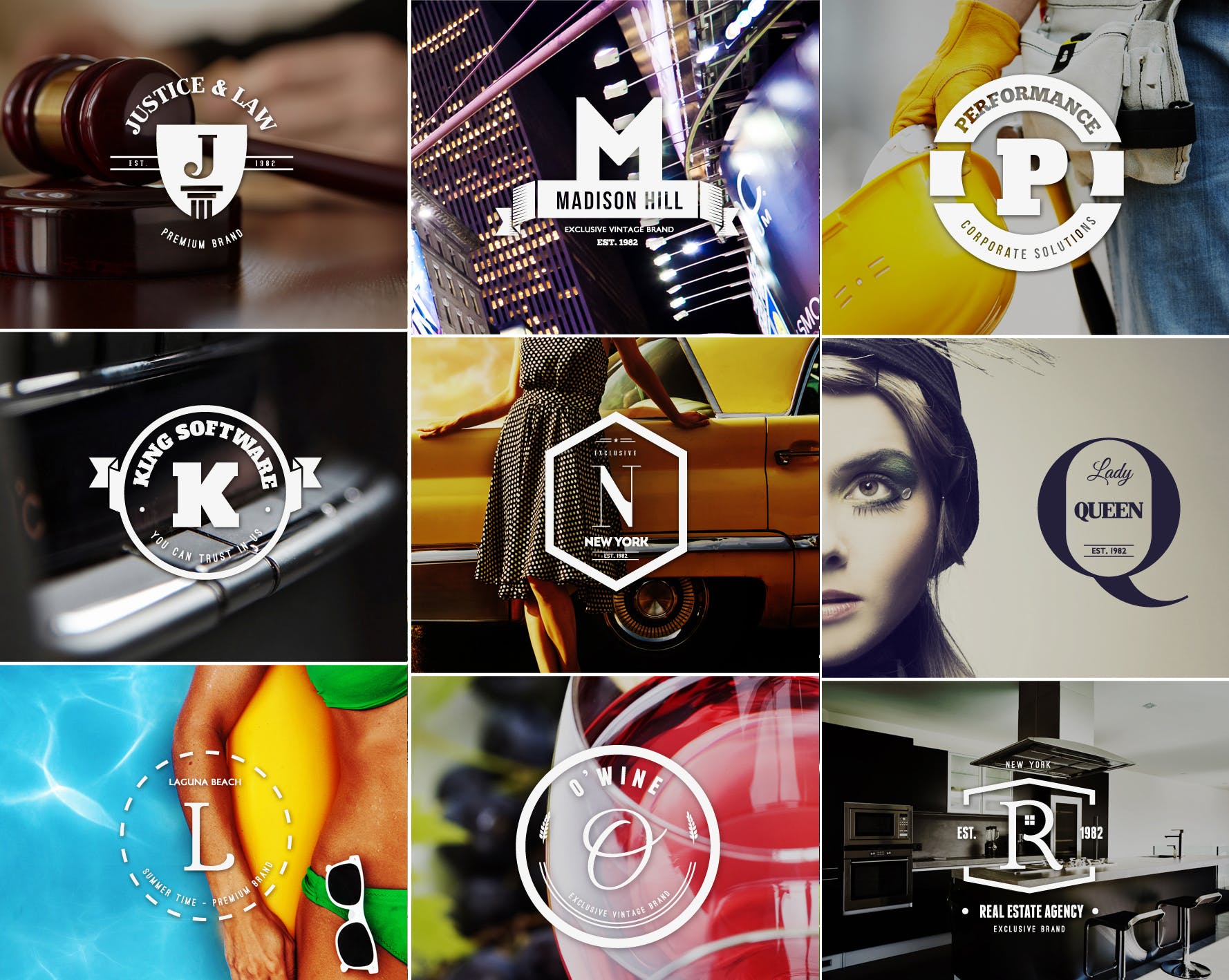 26个英文字母图形Logo&徽章设计模板合集插图(2)