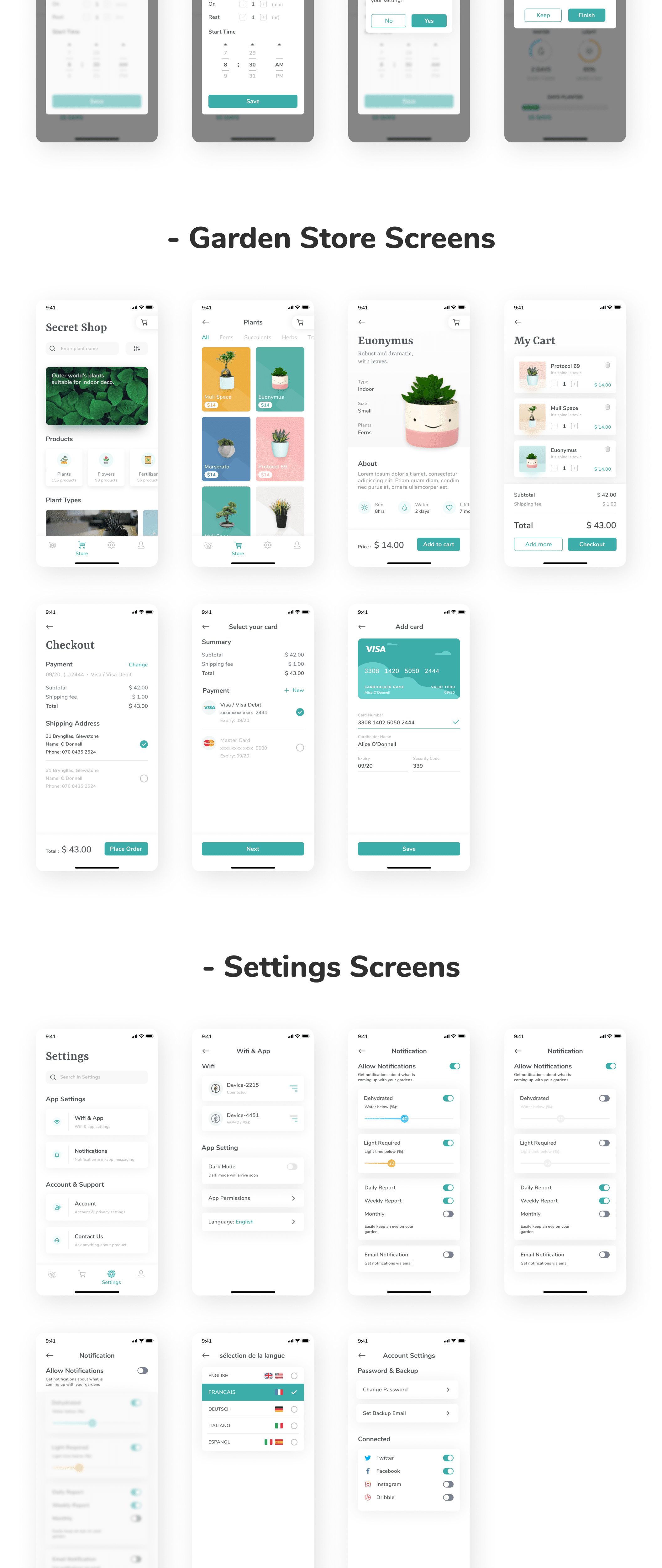 素材库下午茶：智能花园管理园艺主题应用程序UI套件[Sketch,FIG]插图(2)