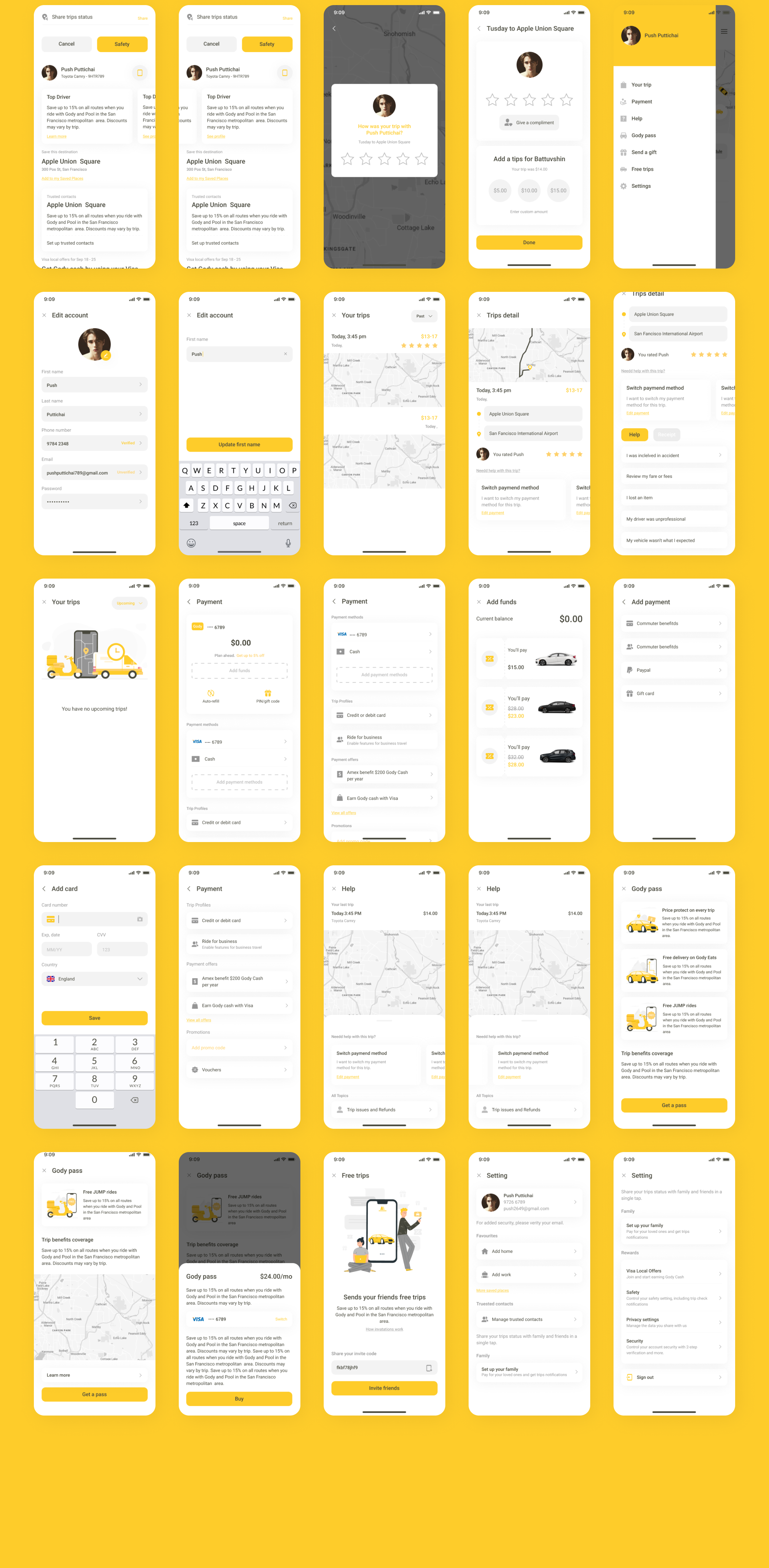 素材库下午茶:汽车预订移动应用程序App UI套件插图(2)