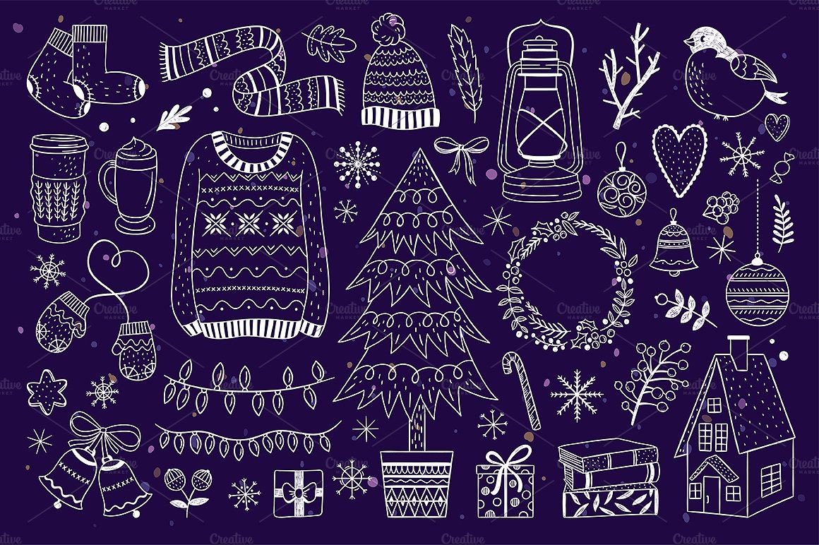 手绘卡通冬季系列插图矢量素材下载[png,eps]插图(2)