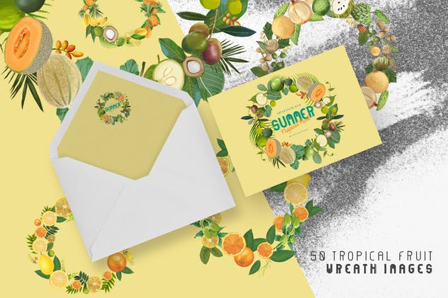 夏日热带水果水彩插画 Watercolor with summer – Tropical Fruit插图(4)