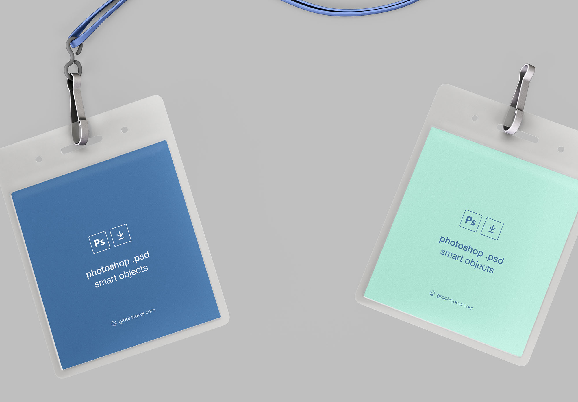 办公室胸牌/工牌设计效果图样机 ID Lanyard Mockup插图(1)