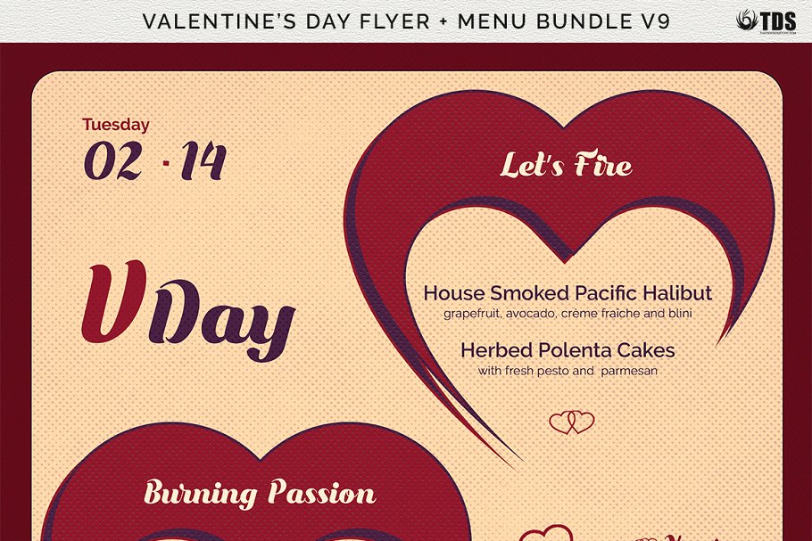 情人节专题菜单+传单PSD模板合集V9 Valentines Day Flyer + Menu PSD V9插图(13)
