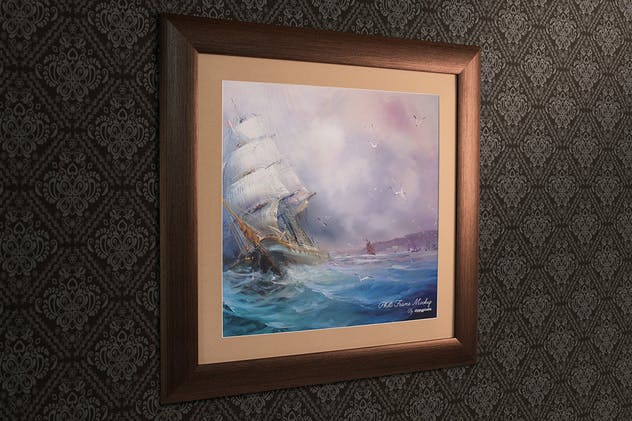 复古艺术作品画框样机 Perspective Frame Mockups插图(3)