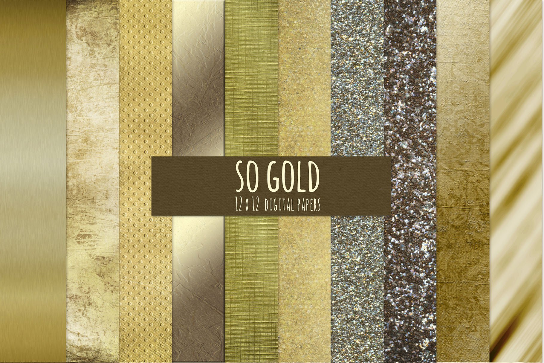 多材质金色浅金色调数码纸张纹理 Gold Digital Background Textures插图(2)