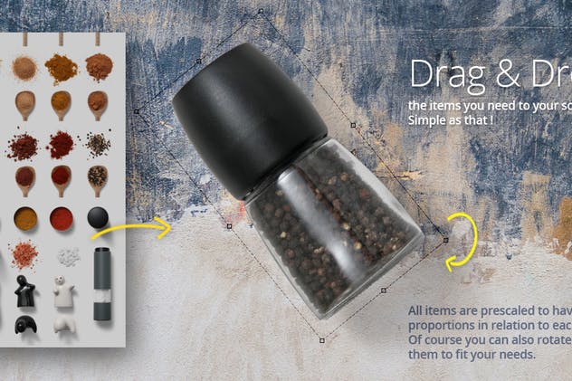 草药和香料巨无霸场景样机生成器 Kitchen Scene Gen. – Herbs & Spices插图(2)