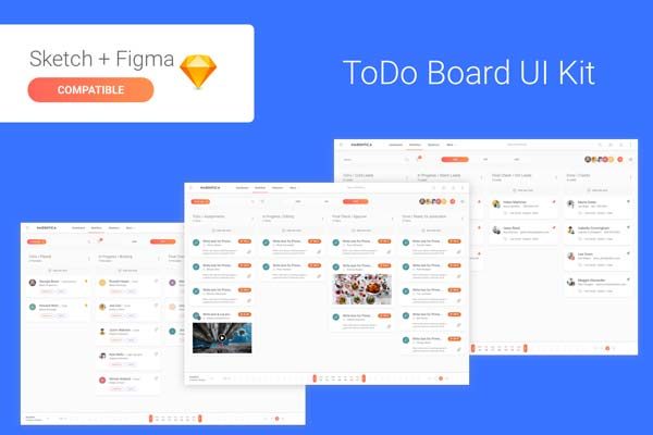工作流或CRM相关的网页模板套装下载[Sketch]