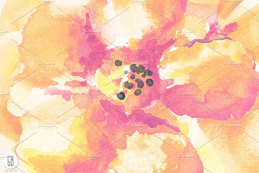 手绘逼真水彩桃花图像花卉设计插画 Aquarelle peach flowers clip art插图(2)