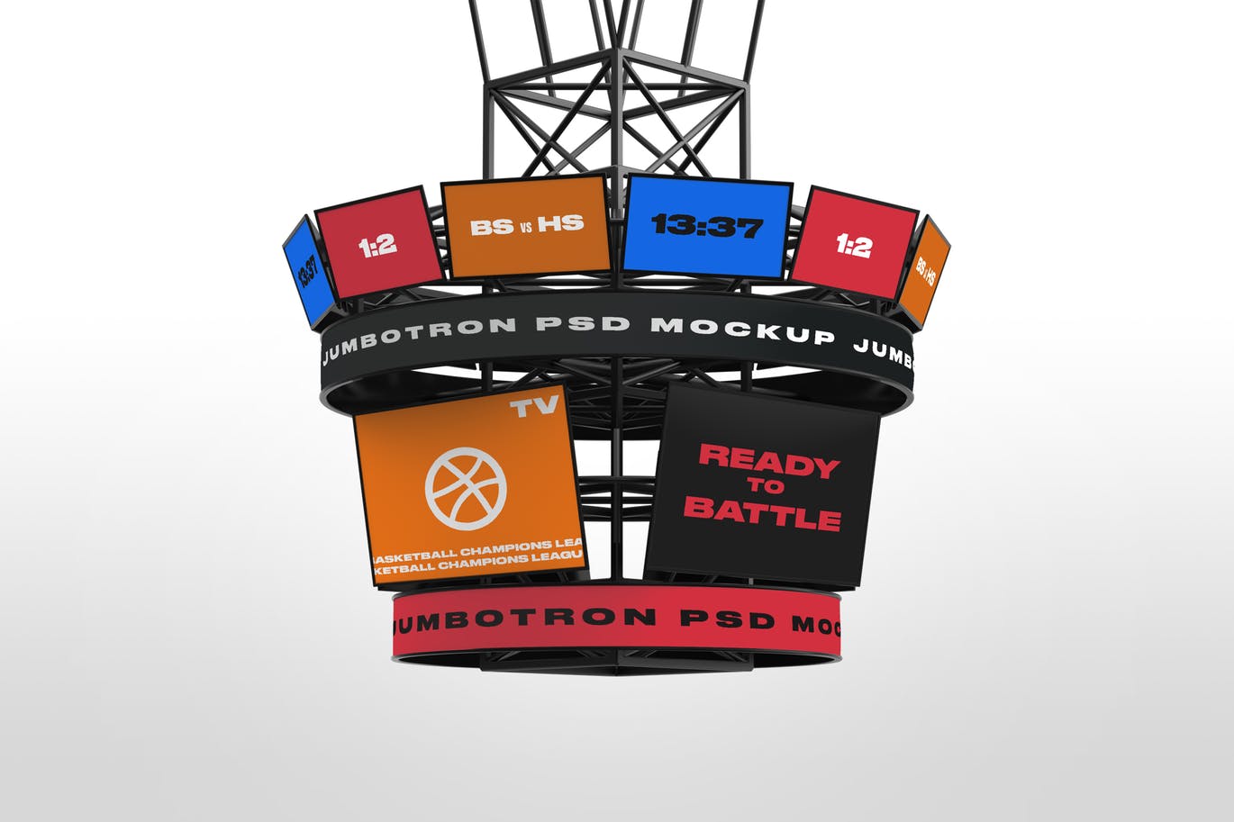 LED电视广告大屏幕预览样机素材库精选模板 Jumbotron Mockup插图