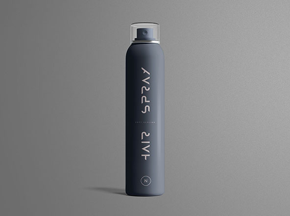 发胶/喷雾瓶外观设计样机模板 Hair Spray Mockup