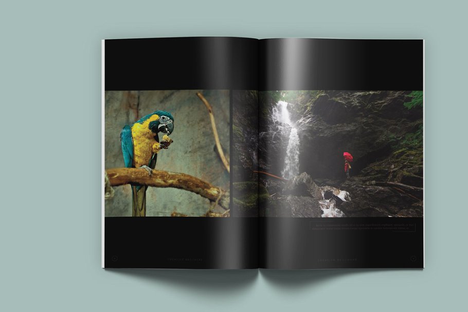 创意黑白旅行杂志画册模板 Creative Black &White Brochure插图(2)