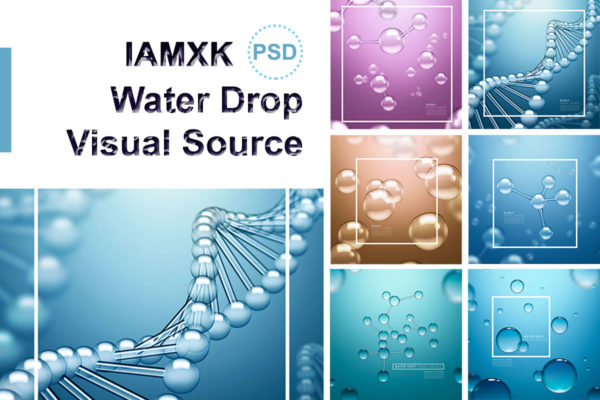 清新水分子结构海报图片psd素材合集