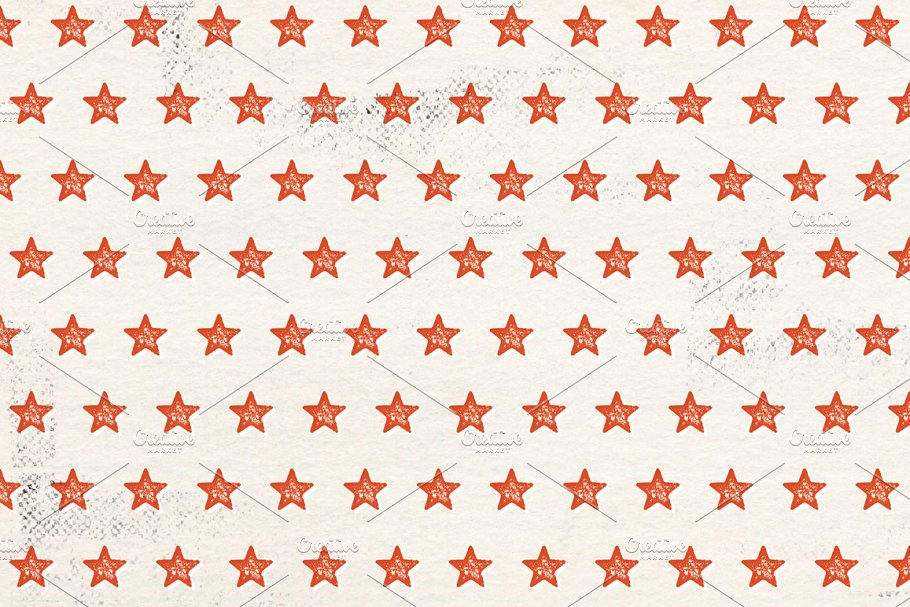12个胶印星形背景图案  Offset Printed Star Digital Patterns插图(1)