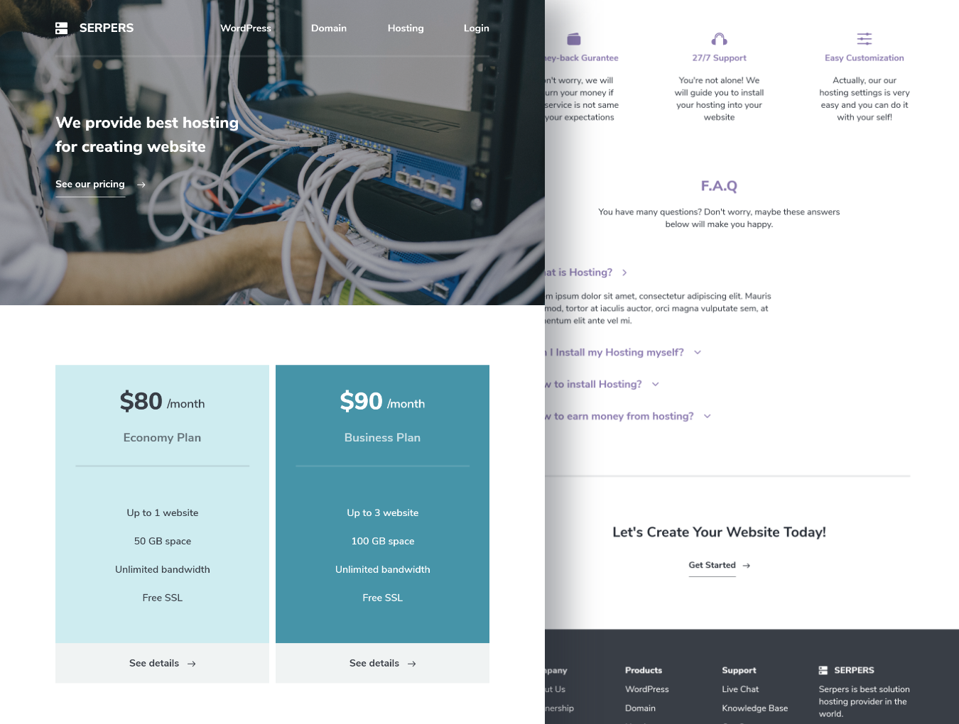 服务器商网页着陆页网页模板下载[XD]插图(2)