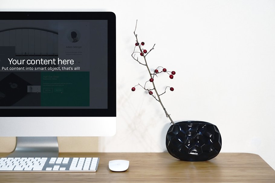 简易简约办公场景一体机电脑样机 Workspace Device PSD Mockup插图(7)
