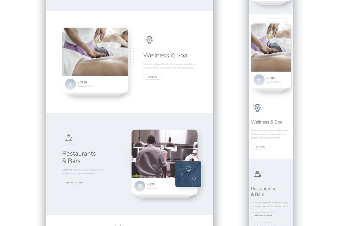 响应式酒店品牌网站着陆页设计模板 Hotel Responsive Landing Page插图(2)