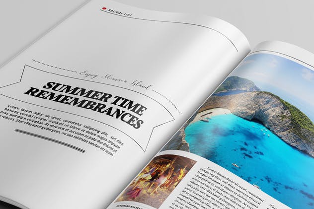 旅行风景主题杂志排版模板 Traveling Magazine插图(4)