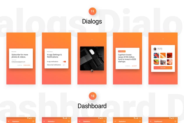 Material设计风格APP应用开发标准UI套件 Lora – Android Material Design UI Kit插图(11)