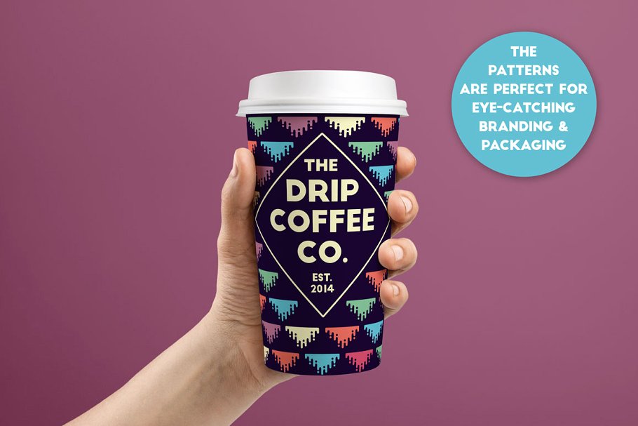 醒目复古创意图案纹理 Liquid Repeat Patterns插图(2)