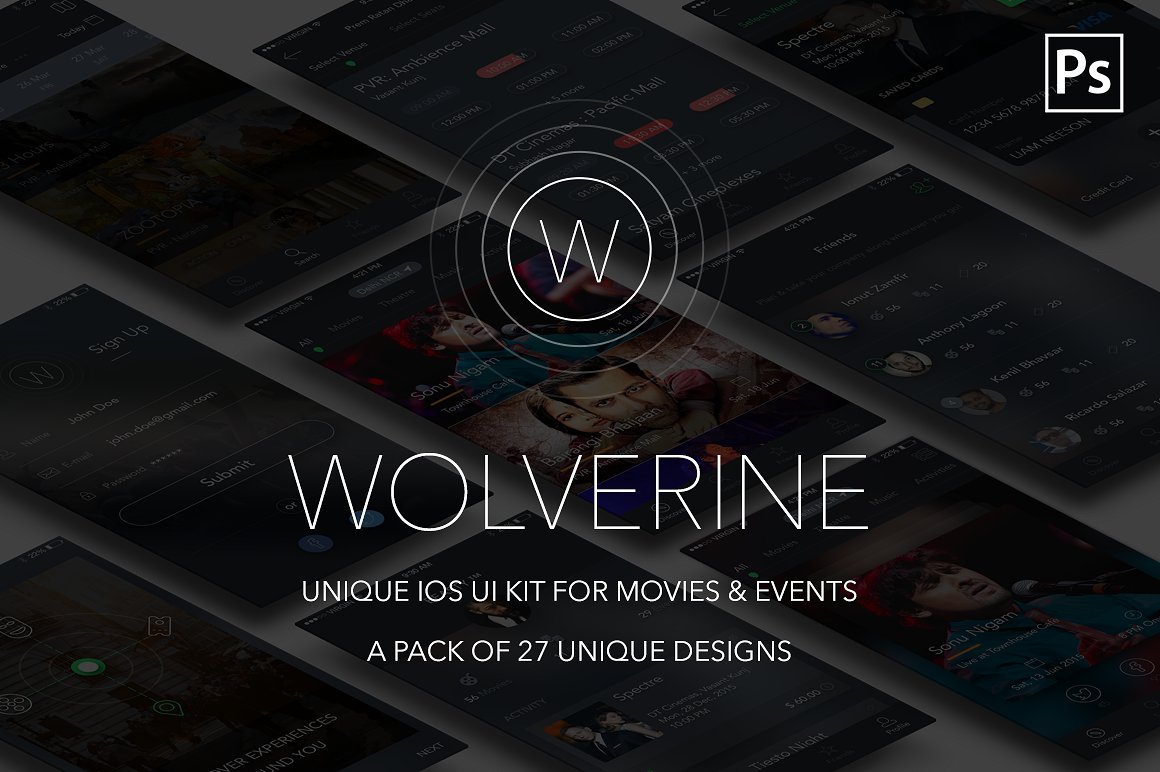 影视娱乐新闻类 APP UI 套件 Wolverine IOS UI KIT for activities插图