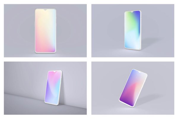 一加安卓手机OnePlus 7手机样机模板套装 OnePlus 7 Clay Android Mockup Bundle