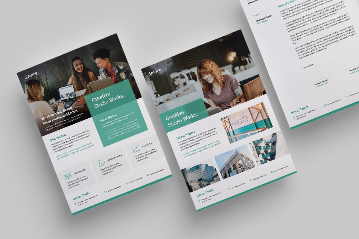 通用型企业简介宣传单设计模板 Corporate Flyer插图(1)